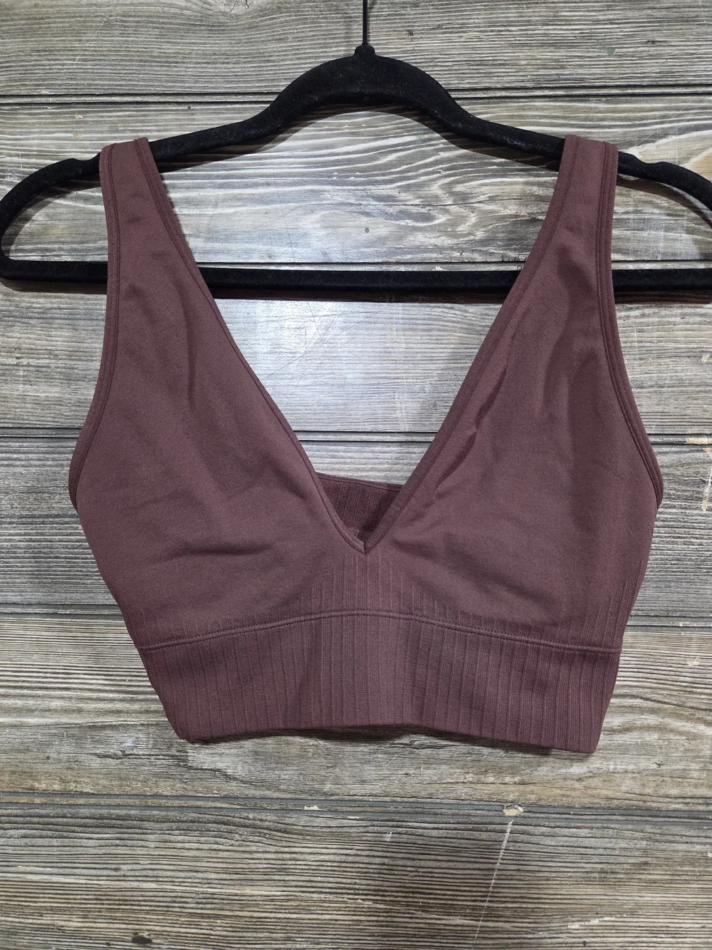 Abercrombie & Fitch Brown Seamless V-Neck Bralette Bra Size Medium